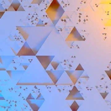 Abstract Irregular Futuristic architectural pattern, triangles 3d illustration 스톡 일러스트