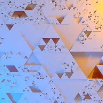 Abstract Irregular Futuristic architectural pattern, triangles 3d illustration Stock Illustration