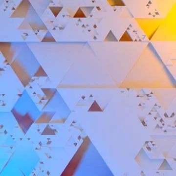 Abstract Irregular Futuristic architectural pattern, triangles 3d illustration Stock Illustration