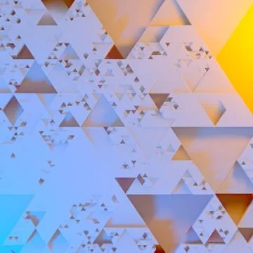 Abstract Irregular Futuristic architectural pattern, triangles 3d illustration 스톡 일러스트