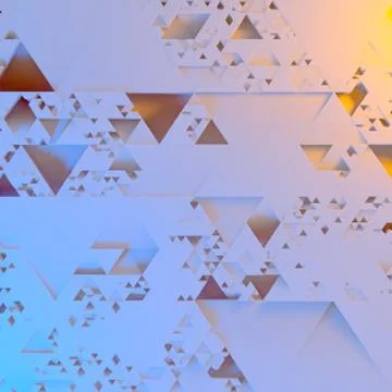 Abstract Irregular Futuristic architectural pattern, triangles 3d illustration Stock Illustration