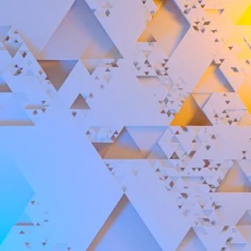 Abstract Irregular Futuristic architectural pattern, triangles 3d illustration Stock Illustration