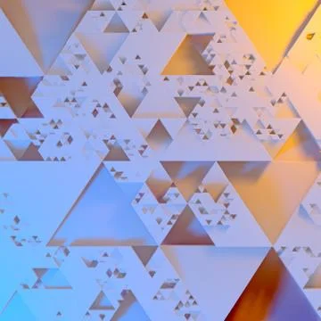 Abstract Irregular Futuristic architectural pattern, triangles 3d illustration 스톡 일러스트