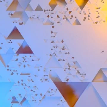 Abstract Irregular Futuristic architectural pattern, triangles 3d illustration 스톡 일러스트