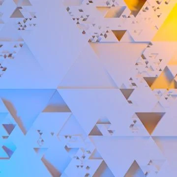 Abstract Irregular Futuristic architectural pattern, triangles 3d illustration Illustrazione stock