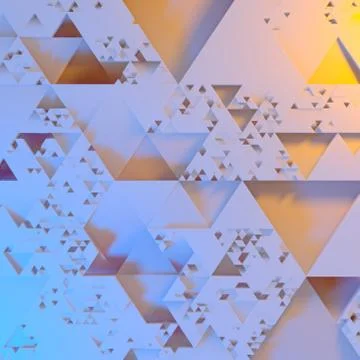 Abstract Irregular Futuristic architectural pattern, triangles 3d illustration Stock Illustration