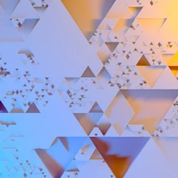 Abstract Irregular Futuristic architectural pattern, triangles 3d illustration Stock Illustration