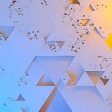 Abstract Irregular Futuristic architectural pattern, triangles 3d illustration 스톡 일러스트