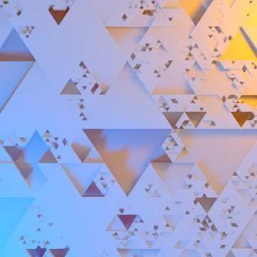 Abstract Irregular Futuristic architectural pattern, triangles 3d illustration Illustrazione stock