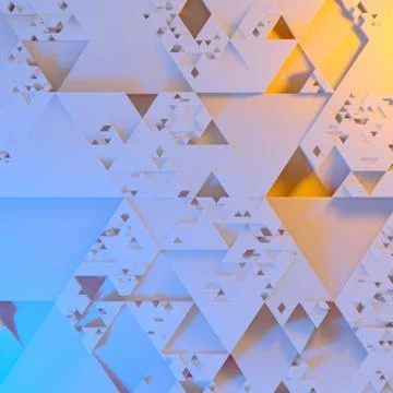 Abstract Irregular Futuristic architectural pattern, triangles 3d illustration 스톡 일러스트