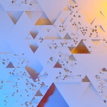 Abstract Irregular Futuristic architectural pattern, triangles 3d illustration Stock Illustration