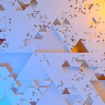 Abstract Irregular Futuristic architectural pattern, triangles 3d illustration Stock Illustration