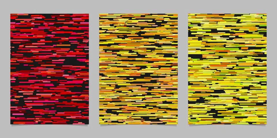Abstract irregular horizontal stripe background page template set 스톡 일러스트