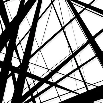 Abstract, irregular lines pattern, background. Monochrome geometric art. Illustrazione stock