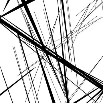 Abstract, irregular lines pattern, background. Monochrome geometric art. Stock Illustration