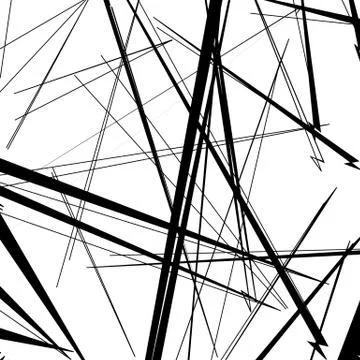Abstract, irregular lines pattern, background. Monochrome geometric art. イラスト素材