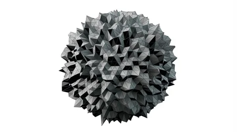 Abstract irregular spherical shape rotating Stock Footage 63436575