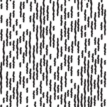 Abstract irregular striped line seamless pattern. Black and whit Stock Illustration