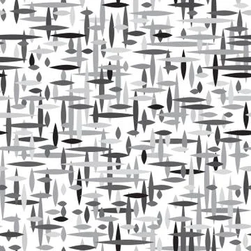 Abstract irregular striped line seamless pattern. Monochrome geo Stock Illustration