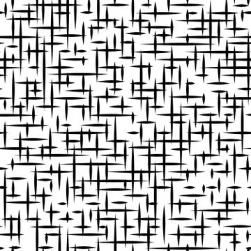 Abstract irregular striped line seamless pattern. Black and whit Stock Illustration