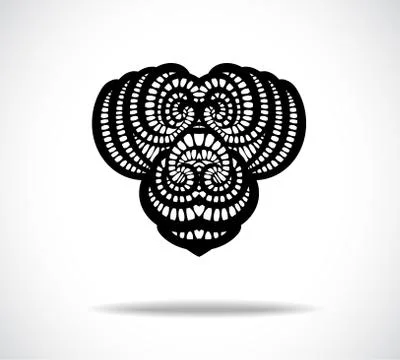 Abstract isolated black shape. Stock Illustration