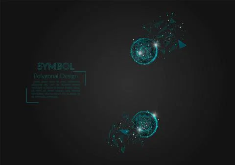 Abstract isolated blue image of a colon sign. Polygonal illustration looks like Stock Illustration