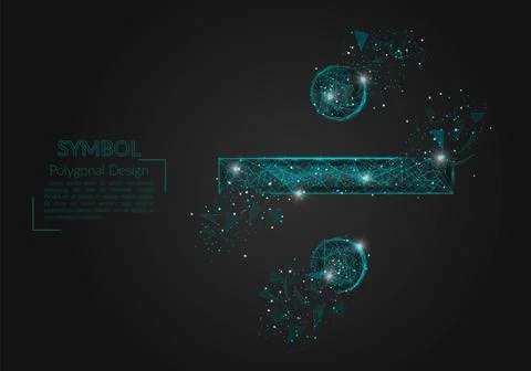 Abstract isolated blue image of a division sign. Polygonal illustration looks Stock Illustration