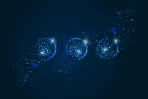 Abstract isolated blue image of a dot sign. Polygonal illustration looks like Stock Illustration