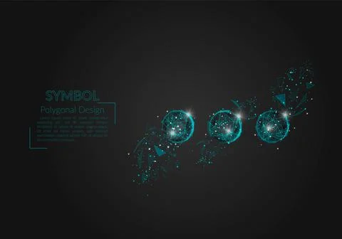 Abstract isolated blue image of a dot sign. Polygonal illustration looks like Stock Illustration