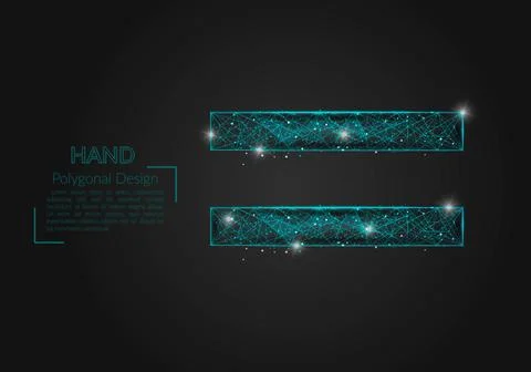 Abstract isolated blue image of a equal sign. Polygonal illustration looks like Stock Illustration