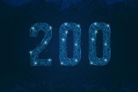 Abstract isolated blue image of HTTP Status Code 200. Polygonal low poly 스톡 일러스트