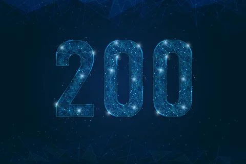 Abstract isolated blue image of HTTP Status Code 200. Polygonal low poly Illustrazione stock