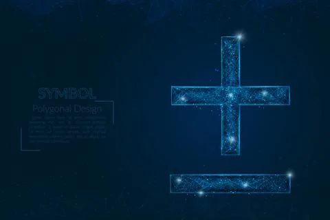 Abstract isolated blue image of a math signs. Polygonal illustration looks like Illustrazione stock