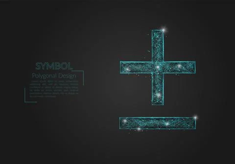 Abstract isolated blue image of a math signs. Polygonal illustration looks li Stock Illustration
