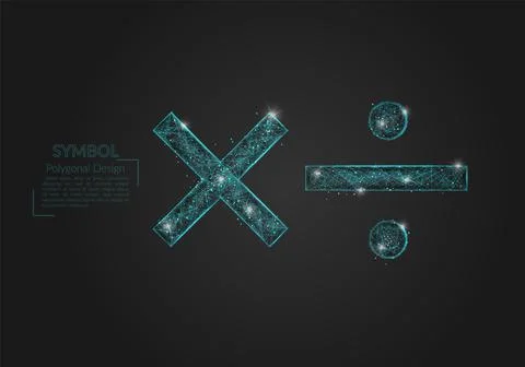 Abstract isolated blue image of a math signs. Polygonal illustration looks li Stock Illustration