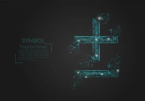 Abstract isolated blue image of a math signs. Polygonal illustration looks li Illustrazione stock