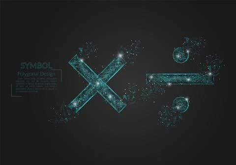 Abstract isolated blue image of a math signs. Polygonal illustration looks li Stock Illustration