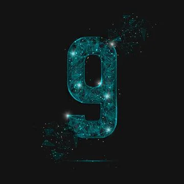 Abstract isolated blue image of a number nine. Polygonal illustration looks like Stock Illustration