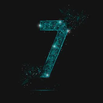 Abstract isolated blue image of a number one. Polygonal illustration looks like Stock Illustration