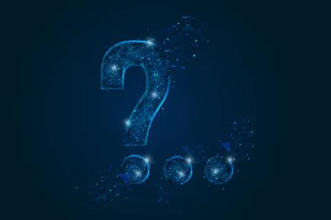 Abstract isolated blue image of a question sign. Polygonal illustration looks Stock Illustration