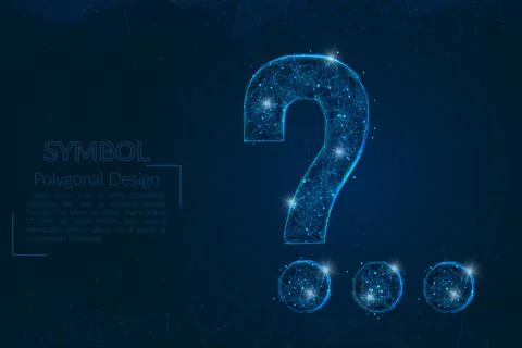 Abstract isolated blue image of a question sign. Polygonal illustration looks Stock Illustration