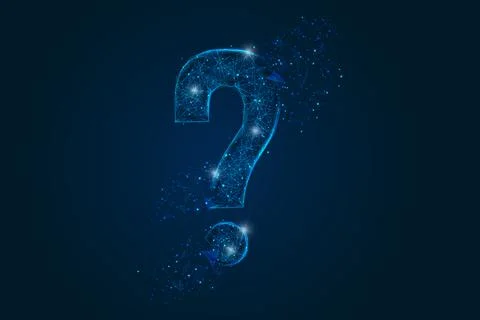 Abstract isolated blue image of a question sign. Polygonal illustration looks Stock Illustration