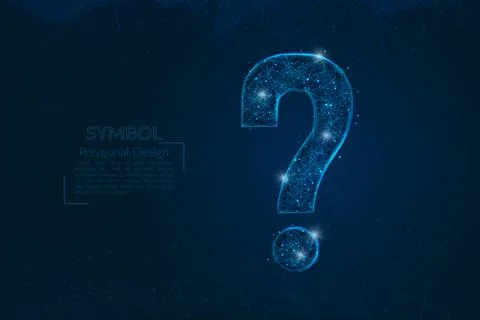 Abstract isolated blue image of a question sign. Polygonal illustration looks Stock Illustration
