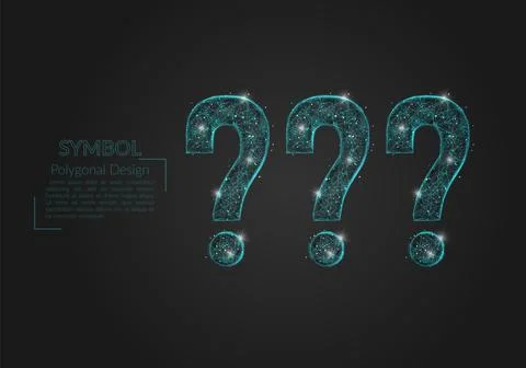 Abstract isolated blue image of a question sign. Polygonal illustration looks Stock Illustration