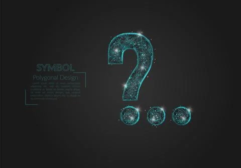 Abstract isolated blue image of a question sign. Polygonal illustration looks Stock Illustration