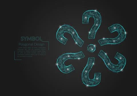 Abstract isolated blue image of a question sign. Polygonal illustration looks Illustrazione stock