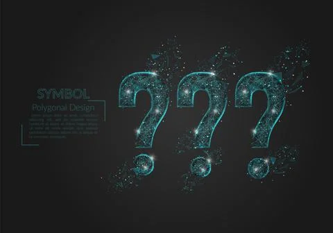 Abstract isolated blue image of a question sign. Polygonal illustration looks Stock Illustration