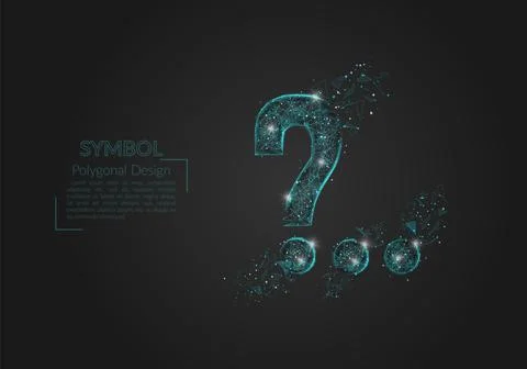 Abstract isolated blue image of a question sign. Polygonal illustration looks Stock Illustration