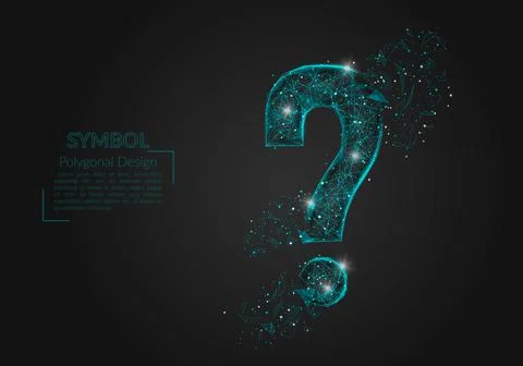 Abstract isolated blue image of a question sign. Polygonal illustration looks Stock Illustration