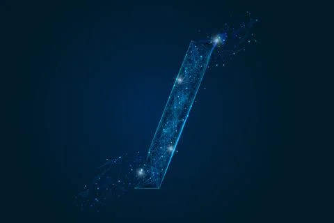 Abstract isolated blue image of a slash sign. Polygonal illustration looks like Stock Illustration